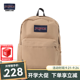 JANSPORT杰斯伯书包轻便双肩包男女旅行包简约背包电脑包学生校园 4QUE7R5奶咖/卡其色-侧袋+隔层
