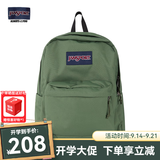 JANSPORT杰斯伯书包轻便双肩包男女旅行包简约背包电脑包学生校园 4QUTKM1军绿色-带侧边袋