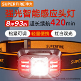 神火（SupFire）头戴式强光头灯野户外登山超亮长续航充电徒步赶海夜钓鱼感应头灯