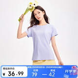 361°t恤衫女夏季新款潮流休闲宽松运动正肩上衣服短袖女装662629106-3