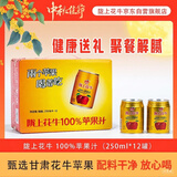陇上花牛100%花牛苹果汁 百分百纯果汁 儿童饮料 礼盒250ml*12罐 中秋礼品