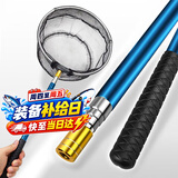 臻佑（Grsaed）儿童抄网捞鱼网捕虫网虾不锈钢杆伸缩杆户外钓鱼网兜套装 蓝色