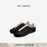 FOOT INDUSTRY 足下工业「品牌经典」芭蕾德训鞋真皮舒适百搭运动休闲透气女鞋 黑色/古白 「品牌经典」 42