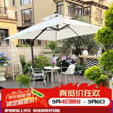 紫叶 户外遮阳伞太阳伞庭院摆摊花园阳台岗亭方形室外罗马伞露台户外 米白色 加粗款圣保罗2.5米方形【配370斤水箱】