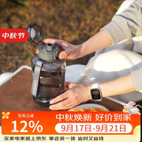 乐扣乐扣（LOCK&LOCK）小水库大容量塑料运动水杯户外冷水壶刻度把手男女杯子1.6L灰色