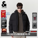 杰克·琼斯（JACK&JONES）男装秋冬新款季羽绒服男士短款保暖加厚宽松无帽蓄热鸭绒外套 E43纯黑色 第一批 L （180）