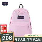 JANSPORT杰斯伯书包轻便双肩包男女旅行包简约背包电脑包学生校园 4QUTEX0樱花粉侧边袋