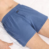 炙夏棉男士高腰深裆宽松内裤男阿罗裤中老年吸汗舒适平角裤大码裤头 午夜蓝 单条装 XL 建议150-180斤