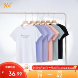 361°t恤衫女夏季新款潮流休闲宽松运动正肩上衣服短袖女装662629106-1