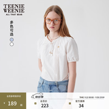 Teenie Weenie小熊女装衬衫夏季轻柔白色法式少女时尚衬衣 白色 L