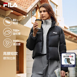 斐乐羽绒服丨FILA短款面包服女士羽绒服冬季美拉德风保暖辣妹运动外套 正黑色-BK M 165/84A/M