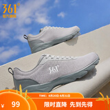 361°运动鞋男鞋秋季新品防泼水皮革面跑步鞋轻质耐磨革网透气黑色鞋子 循环灰/石墨灰 41