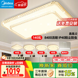 美的（Midea）LED吸顶灯现代轻奢客厅餐厅卧室灯具仿水晶灯饰吊灯6灯