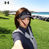 安德玛（Under Armour）男帽女帽空顶帽 秋季新款运动帽健身跑步户外鸭舌帽遮阳无顶帽子 可调节扣带设计-刺绣LOGO-黑色 OSFM