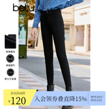 百图betu女装秋季新款休闲裤高弹力修身显瘦铅笔瑜伽裤女2309T66 黑色 XS