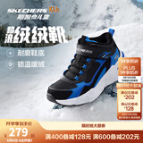 Skechers斯凯奇儿童秋冬休闲男女童二棉鞋轻质加绒保暖靴405222L/302583L 男童/黑色/宝蓝色/BKRY 34