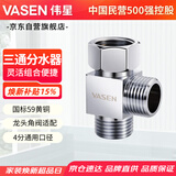 伟星活接三通接头分水器 小厨宝洗碗机热水器适配 黄铜主体0202
