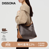 DISSONA【董洁同款】迪桑娜女包幸运锦囊hobo包单肩斜挎包手提包礼物 棕色-大号（肩带可调节）