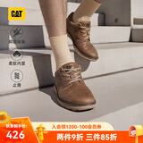 CAT卡特秋季男士户外休闲百搭牛皮低帮休闲鞋皮鞋通勤鞋 浅褐 42