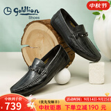 金利来（Goldlion）男鞋豆豆鞋秋季皮鞋男士皮鞋商务休闲鞋柔软乐福鞋男 黑色（偏大一码） 44