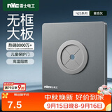 NVC雷士电工 开关插座 空白面板带出线孔 86型暗装墙壁面板 雾感灰