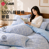 洁丽雅（Grace）A类抗菌全棉被套单件100%新疆棉纯棉学生被罩被套 海盐200*230cm