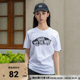VANS范斯官方 男女情侣短袖T恤夏季滑板LOGO经典款白黑出游好物 白色 M