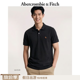 Abercrombie & Fitch经典小麋鹿图案美式复古通勤百搭短袖POLO衫26春夏男装124-6035 黑色 M (180/100A)