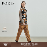 PORTS宝姿女装 秋冬新品缝制针织中筒长裤LL9P031LWW042 深咖哩褐 L (8)