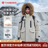 坦博尔机能户外工装男女同款大毛领羽绒服运动外套560535D北极熊白165