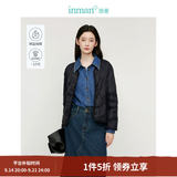 茵曼（INMAN）轻薄简约无领短款羽绒马甲女士2026新款可内搭可外穿薄款外套 黑色 M