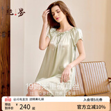 丝界重磅真丝睡裙女100%桑蚕丝舒适短袖公主裙睡衣手工绣花家居服礼物