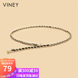 viney牛皮女士皮带时尚腰带装饰链条腰链外搭西装收腰裤带裤带生日礼物