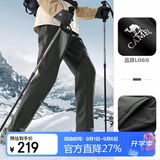 骆驼（CAMEL）户外冲锋软壳裤女防风防水加绒登山裤男丨火山岩发热 A13CAVV107