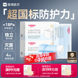维德（WELLDAY）医用金选一次性成人外科口罩防尘防晒花粉鼻炎透气过敏独立100只