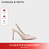 CHARLES&KEITH质感链条尖头高跟凉鞋子女鞋生日礼物送女友CK1-60280377 Beige米色 34 (220)
