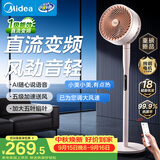 美的（Midea）【变频轻音】空气循环扇家用语音遥控电风扇 一级能效静音落地扇 卧室桌面大风力小风扇 GDJ24SHG