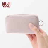 MUJI 褶皱肌理锦纶 收纳包 旅行 便携 化妆包 洗漱包首饰 零钱包 广口收纳包 粉红色 S 11*6*3.5cm
