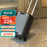 EAZZ【一体铝框】行李箱铝框拉杆箱万向轮旅行箱男女学生密码箱皮箱子 （超轻耐摔拉链）深灰色 24英寸 35%选择中短途3-10天