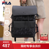 FILA斐乐黑武士｜双肩背包男性防泼水老花书包电脑包轻盈复古通勤 正黑色-BK XS