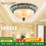 韬齐 欧式吸顶灯客厅现代简约主卧室灯美式阳台灯具 J2008-中号 直径38CM 配单色LED灯泡