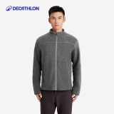 迪卡侬（DECATHLON）保暖户外抓绒衣外套男女运动宽松秋摇粒绒外套冲锋衣内胆 MH100 男款-全拉链-深灰色 XL