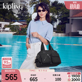 凯浦林kipling男女新款轻便出行通勤出游手提帆布单肩斜挎包 深黑色