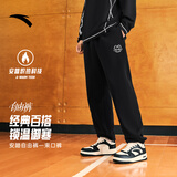 安踏加绒自由裤丨美式复古刺绣休闲长裤男冬季保暖束脚运动长裤卫裤