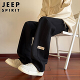 JEEP SPIRIT吉普裤子男士休闲裤男秋季宽松直筒运动卫长裤 黑色 2XL
