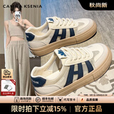 CAMILA KSENIA阿甘鞋女士2026年新款秋季百搭板鞋厚底网面鞋运动鞋透气小白鞋子 藏蓝色 37