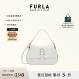 芙拉（FURLA）【明星同款】FLOW中号牛皮女士手提包单肩斜挎包女包 棉花糖白