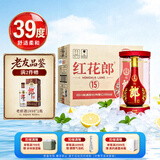 郎酒 红花郎15 酱香型白酒 39度 500mL*6瓶 整箱装（年份随机）
