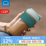 乐扣乐扣（LOCK&LOCK）咖啡杯耐热玻璃水杯子男女学生便携式双饮吸管杯随手杯500ML绿色
