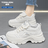 唐狮（TonLion）老爹鞋女鞋2026秋季厚底休闲鞋子女士增高运动小白鞋女 米色 38